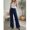 image:imageLILLUSORY Women High Waisted Stretchy Wide Leg Work Pants Business Casual Trousers with Pockets 2026Navy Blue