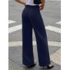 image:imageLILLUSORY Women High Waisted Stretchy Wide Leg Work Pants Business Casual Trousers with Pockets 2026Navy Blue