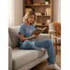 image:imageLILLUSORY Womens 2 Piece Matching Lounge Sets Summer Henley Neck Wide Leg Pants Casual Sweat SuitDusty Blue