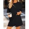 image:imageLILLUSORY Womens 2 Piece Short Set Summer Lounge 2026 Travel Vacation Beach Cruise Matching Outfit Ribbed LoungewearBlack