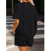 image:imageLILLUSORY Womens 2 Piece Short Set Summer Lounge 2026 Travel Vacation Beach Cruise Matching Outfit Ribbed LoungewearBlack