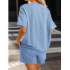 image:imageLILLUSORY Womens 2 Piece Short Set Summer Lounge 2026 Travel Vacation Beach Cruise Matching Outfit Ribbed LoungewearBlue