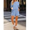 image:imageLILLUSORY Womens 2 Piece Short Set Summer Lounge 2026 Travel Vacation Beach Cruise Matching Outfit Ribbed LoungewearBlue