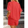 image:imageLILLUSORY Womens 2 Piece Short Set Summer Lounge 2026 Travel Vacation Beach Cruise Matching Outfit Ribbed LoungewearOrange