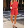 image:imageLILLUSORY Womens 2 Piece Short Set Summer Lounge 2026 Travel Vacation Beach Cruise Matching Outfit Ribbed LoungewearOrange