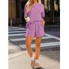 image:imageLILLUSORY Womens 2 Piece Short Set Summer Lounge 2026 Travel Vacation Beach Cruise Matching Outfit Ribbed LoungewearPink