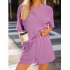 image:imageLILLUSORY Womens 2 Piece Short Set Summer Lounge 2026 Travel Vacation Beach Cruise Matching Outfit Ribbed LoungewearPink