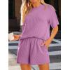 image:imageLILLUSORY Womens 2 Piece Short Set Summer Lounge 2026 Travel Vacation Beach Cruise Matching Outfit Ribbed LoungewearPink