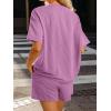 image:imageLILLUSORY Womens 2 Piece Short Set Summer Lounge 2026 Travel Vacation Beach Cruise Matching Outfit Ribbed LoungewearPink