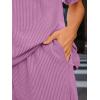 image:imageLILLUSORY Womens 2 Piece Short Set Summer Lounge 2026 Travel Vacation Beach Cruise Matching Outfit Ribbed LoungewearPink