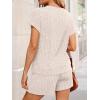 image:imageLILLUSORY Womens 2 Piece Short Sets Summer Lounge Outfits Vacation Travel Cruise Airport Spring Cute Matching Pajamas 2026Apricot