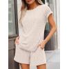image:imageLILLUSORY Womens 2 Piece Short Sets Summer Lounge Outfits Vacation Travel Cruise Airport Spring Cute Matching Pajamas 2026Apricot