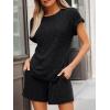 image:imageLILLUSORY Womens 2 Piece Short Sets Summer Lounge Outfits Vacation Travel Cruise Airport Spring Cute Matching Pajamas 2026Black