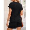 image:imageLILLUSORY Womens 2 Piece Short Sets Summer Lounge Outfits Vacation Travel Cruise Airport Spring Cute Matching Pajamas 2026Black