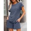 image:imageLILLUSORY Womens 2 Piece Short Sets Summer Lounge Outfits Vacation Travel Cruise Airport Spring Cute Matching Pajamas 2026Blue