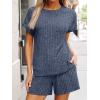 image:imageLILLUSORY Womens 2 Piece Short Sets Summer Lounge Outfits Vacation Travel Cruise Airport Spring Cute Matching Pajamas 2026Blue