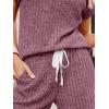 image:imageLILLUSORY Womens 2 Piece Short Sets Summer Lounge Outfits Vacation Travel Cruise Airport Spring Cute Matching Pajamas 2026Burgundy