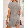 image:imageLILLUSORY Womens 2 Piece Short Sets Summer Lounge Outfits Vacation Travel Cruise Airport Spring Cute Matching Pajamas 2026Camel
