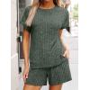 image:imageLILLUSORY Womens 2 Piece Short Sets Summer Lounge Outfits Vacation Travel Cruise Airport Spring Cute Matching Pajamas 2026Green