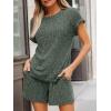 image:imageLILLUSORY Womens 2 Piece Short Sets Summer Lounge Outfits Vacation Travel Cruise Airport Spring Cute Matching Pajamas 2026Green