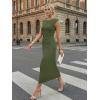 image:imageLILLUSORY Womens 2026 Summer Bodycon Midi Dress Elegant Ruched Split Wedding Guest Party Cocktail Wrap Dresses Trendy OutfitsGreen