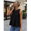image:imageLILLUSORY Womens Babydoll Peplum Tops Sleeveless Pleated Tank Tops  Summer Flowy Dressy Casual Blouses for Daily Work 2026Black