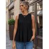 image:imageLILLUSORY Womens Babydoll Peplum Tops Sleeveless Pleated Tank Tops  Summer Flowy Dressy Casual Blouses for Daily Work 2026Black