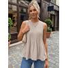 image:imageLILLUSORY Womens Babydoll Peplum Tops Sleeveless Pleated Tank Tops  Summer Flowy Dressy Casual Blouses for Daily Work 2026Khaki