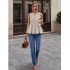 image:imageLILLUSORY Womens Babydoll Peplum Tops Sleeveless Pleated Tank Tops  Summer Flowy Dressy Casual Blouses for Daily Work 2026Khaki