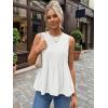 image:imageLILLUSORY Womens Babydoll Peplum Tops Sleeveless Pleated Tank Tops  Summer Flowy Dressy Casual Blouses for Daily Work 2026White