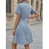 image:imageLILLUSORY Womens Denim Dress  Knee Length Button Down Casual Short Sleeves Jean DressBay Blue