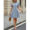 image:imageLILLUSORY Womens Denim Dress  Knee Length Button Down Casual Short Sleeves Jean DressBay Blue