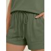 image:imageLILLUSORY Womens Henley 2 Piece Short Sets Summer 2026 Lounge Spring Beach Airport Travel Vacation Outfits Matching SweatsuitArmy Green