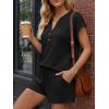 image:imageLILLUSORY Womens Henley 2 Piece Short Sets Summer 2026 Lounge Spring Beach Airport Travel Vacation Outfits Matching SweatsuitBlack
