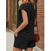 image:imageLILLUSORY Womens Henley 2 Piece Short Sets Summer 2026 Lounge Spring Beach Airport Travel Vacation Outfits Matching SweatsuitBlack