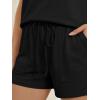 image:imageLILLUSORY Womens Henley 2 Piece Short Sets Summer 2026 Lounge Spring Beach Airport Travel Vacation Outfits Matching SweatsuitBlack