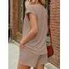 image:imageLILLUSORY Womens Henley 2 Piece Short Sets Summer 2026 Lounge Spring Beach Airport Travel Vacation Outfits Matching SweatsuitDark Khaki