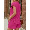 image:imageLILLUSORY Womens Henley 2 Piece Short Sets Summer 2026 Lounge Spring Beach Airport Travel Vacation Outfits Matching SweatsuitHot Pink