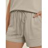 image:imageLILLUSORY Womens Henley 2 Piece Short Sets Summer 2026 Lounge Spring Beach Airport Travel Vacation Outfits Matching SweatsuitKhaki