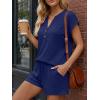 image:imageLILLUSORY Womens Henley 2 Piece Short Sets Summer 2026 Lounge Spring Beach Airport Travel Vacation Outfits Matching SweatsuitNavy