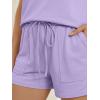 image:imageLILLUSORY Womens Henley 2 Piece Short Sets Summer 2026 Lounge Spring Beach Airport Travel Vacation Outfits Matching SweatsuitPurple