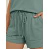 image:imageLILLUSORY Womens Henley 2 Piece Short Sets Summer 2026 Lounge Spring Beach Airport Travel Vacation Outfits Matching SweatsuitSage Green