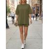 image:imageLILLUSORY Womens Lounge Sets Shorts 2 Piece Matching Pajamas Summer Outfits 2026 Casual Oversized Sweatsuits Spring ClothesArmy Green