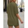 image:imageLILLUSORY Womens Lounge Sets Shorts 2 Piece Matching Pajamas Summer Outfits 2026 Casual Oversized Sweatsuits Spring ClothesArmy Green