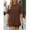 image:imageLILLUSORY Womens Lounge Sets Shorts 2 Piece Matching Pajamas Summer Outfits 2026 Casual Oversized Sweatsuits Spring ClothesBrown