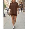 image:imageLILLUSORY Womens Lounge Sets Shorts 2 Piece Matching Pajamas Summer Outfits 2026 Casual Oversized Sweatsuits Spring ClothesBrown
