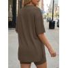 image:imageLILLUSORY Womens Lounge Sets Shorts 2 Piece Matching Pajamas Summer Outfits 2026 Casual Oversized Sweatsuits Spring ClothesCoffee