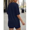 image:imageLILLUSORY Womens Lounge Sets Shorts 2 Piece Matching Pajamas Summer Outfits 2026 Casual Oversized Sweatsuits Spring ClothesNavy