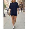 image:imageLILLUSORY Womens Lounge Sets Shorts 2 Piece Matching Pajamas Summer Outfits 2026 Casual Oversized Sweatsuits Spring ClothesNavy