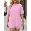 image:imageLILLUSORY Womens Lounge Sets Shorts 2 Piece Matching Pajamas Summer Outfits 2026 Casual Oversized Sweatsuits Spring ClothesPink